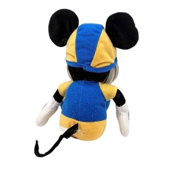 2/$15 Disney Football Mickey Mouse Doll Yellow Blue 10" Uniform Helmet Plush - Picture 4 of 11